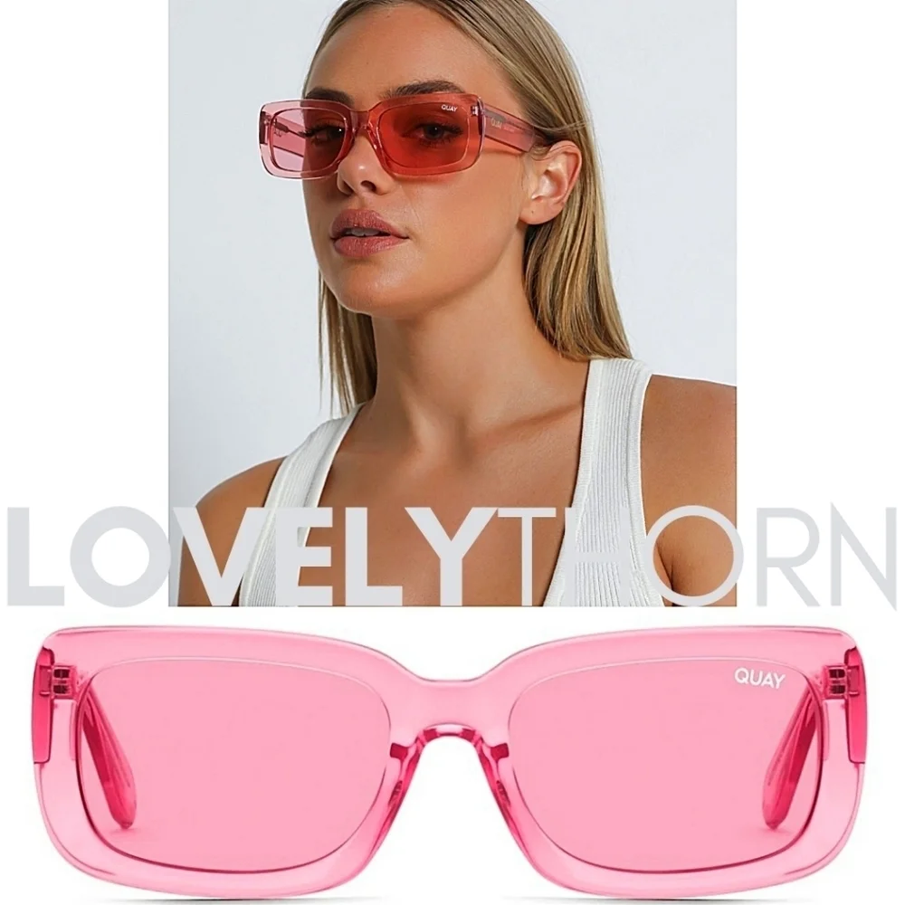 QUAY // ltd ed rare coral rectangular retro-chic yada yada sunglasses
